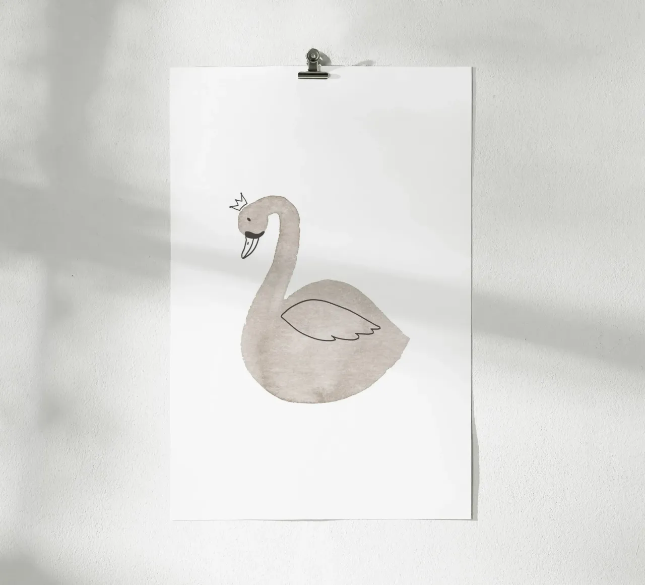 Swan poster con telaio in legno da KRUTH DESIGN