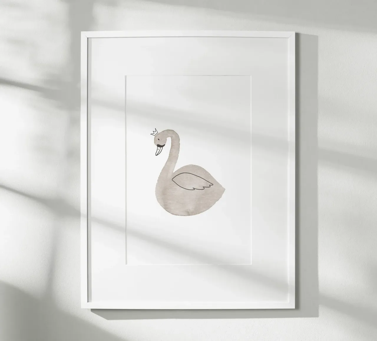 Swan poster con telaio in legno da KRUTH DESIGN