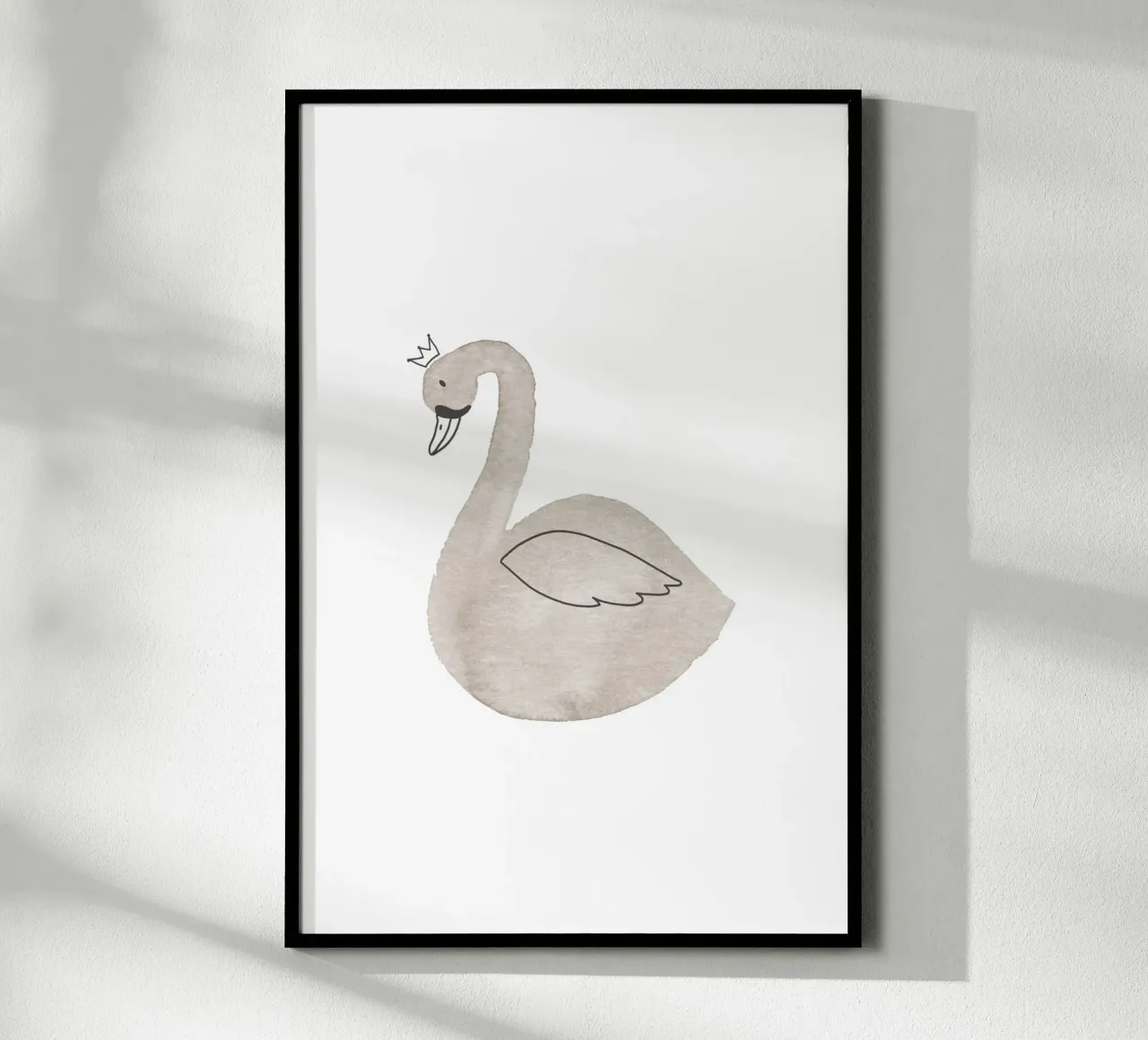 Swan poster con telaio in legno da KRUTH DESIGN