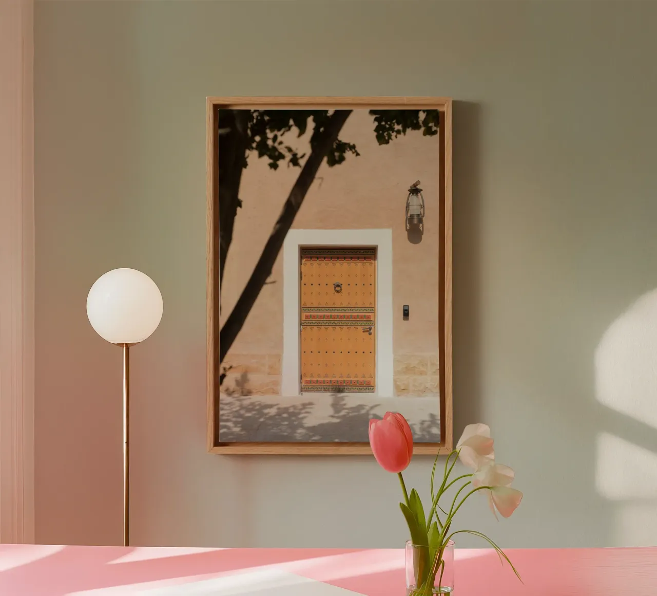 Arabian door and a tree tela con Cornice a cassetta da photolovers