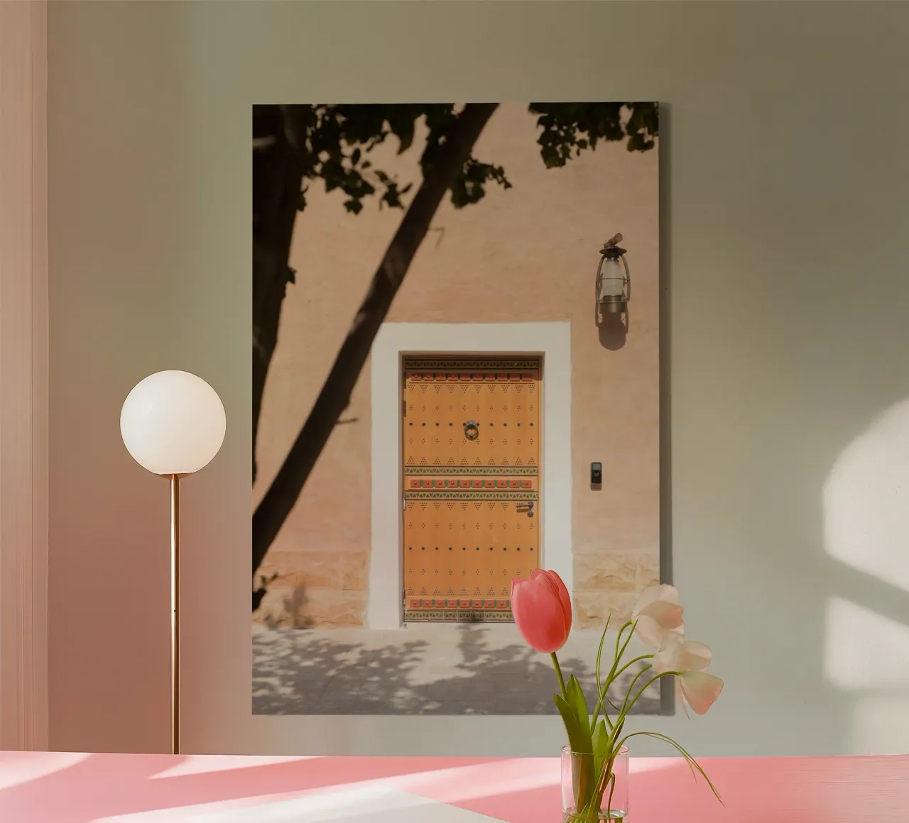 Arabian door and a tree tela con Cornice a cassetta da photolovers
