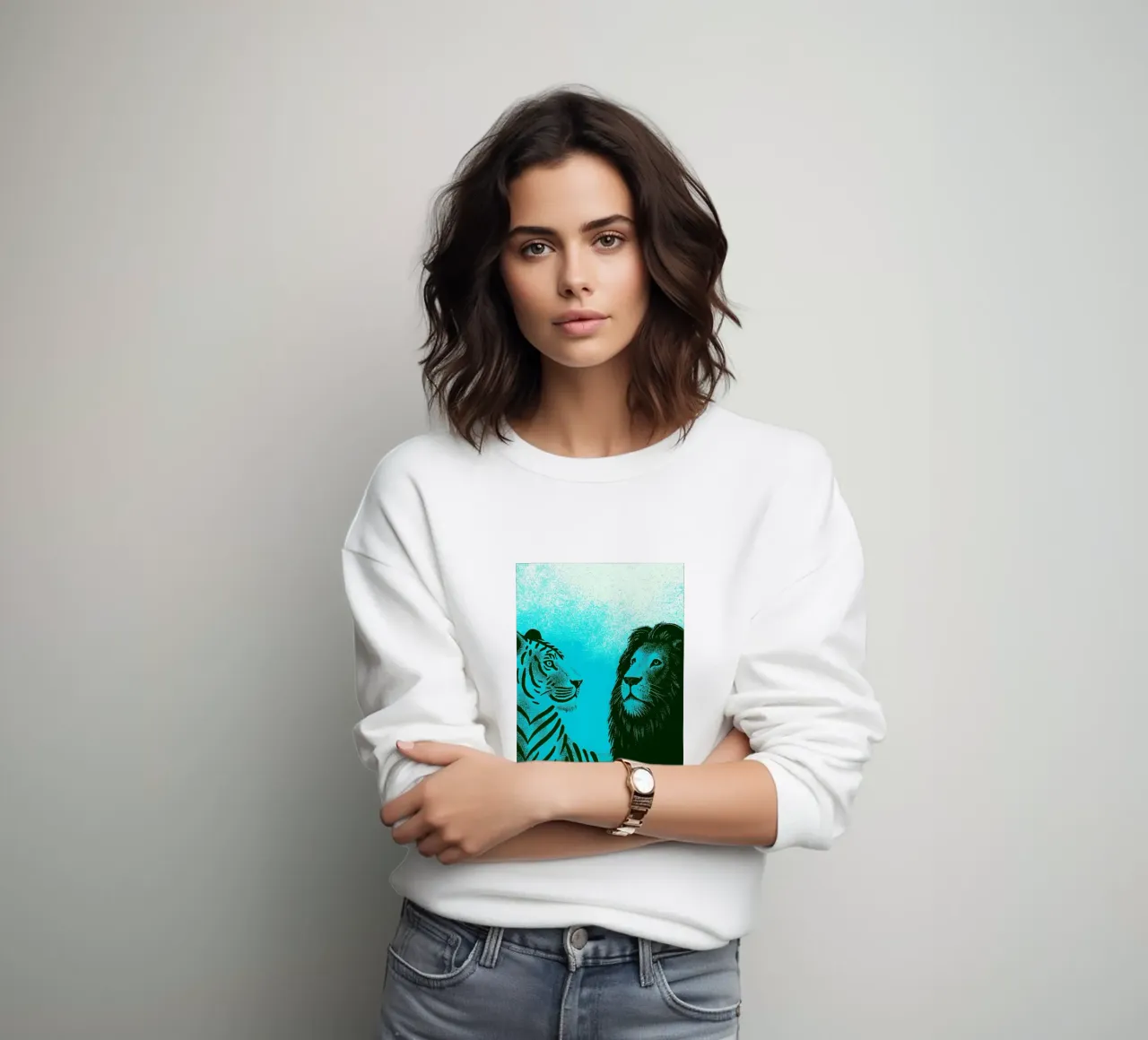 Tigre y león sudadera de SOUL SHOP