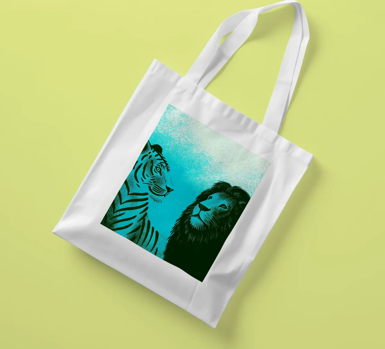 Tigre e Leone borsa in juta da SOUL SHOP