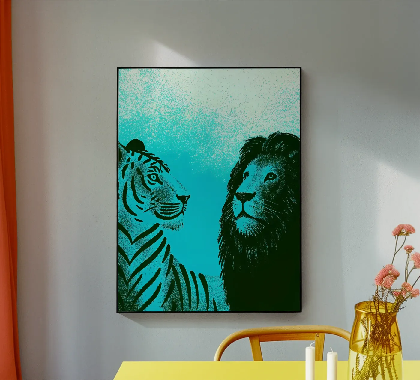 Tiger and Lion acrylic glass by SOUL SHOP