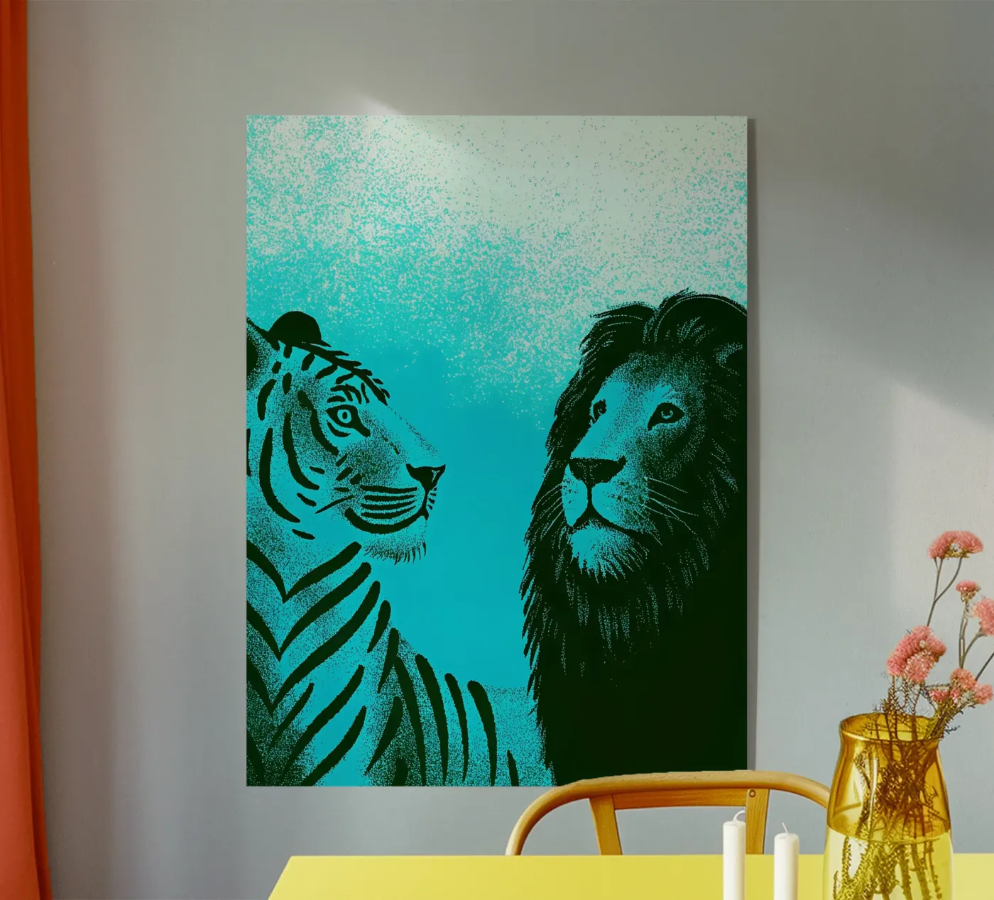 Tiger and Lion acrylic glass by SOUL SHOP