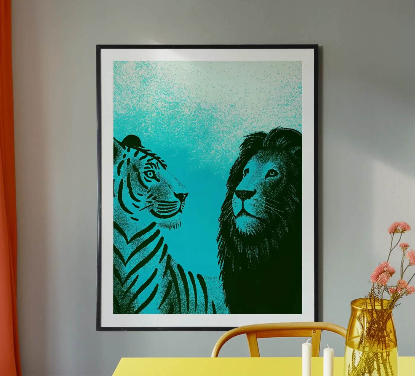 Tiger and Lion poster van SOUL SHOP
