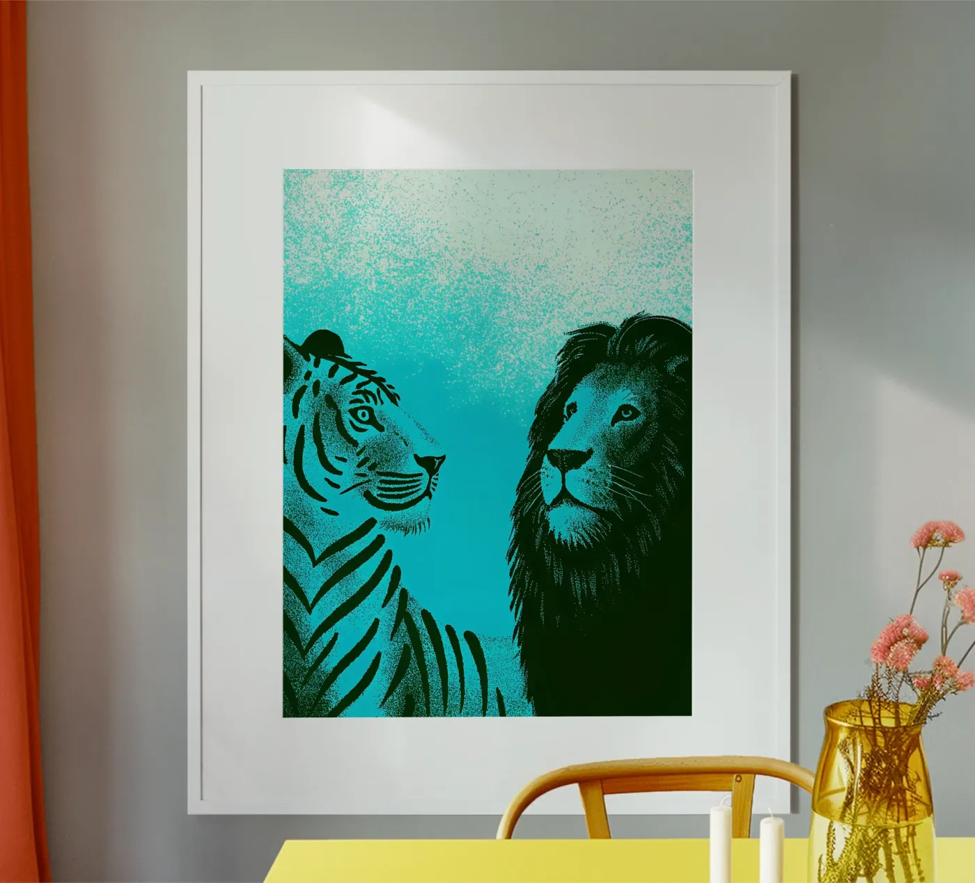 Tiger and Lion poster van SOUL SHOP
