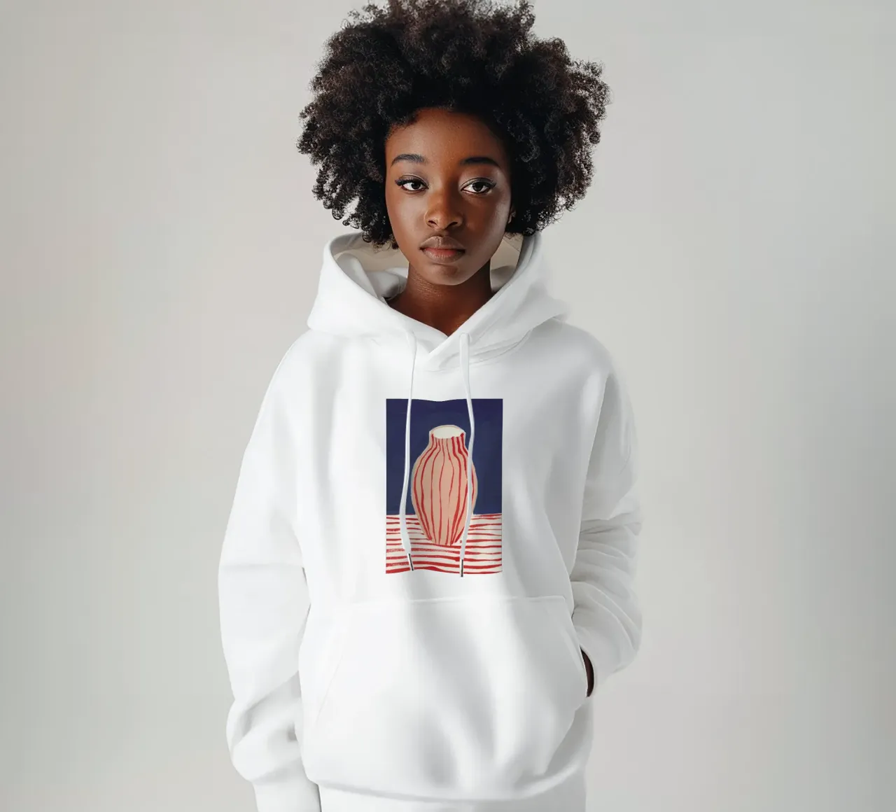 Red Striped Pink Vase hoodie by Sonia Brittain