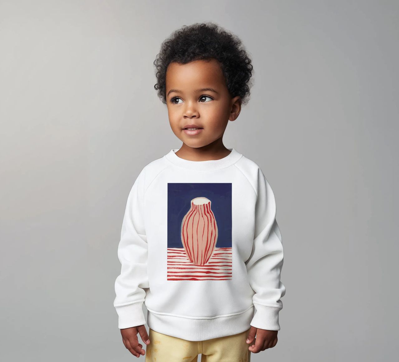 Red Striped Pink Vase baby sweatshirt by Sonia Brittain