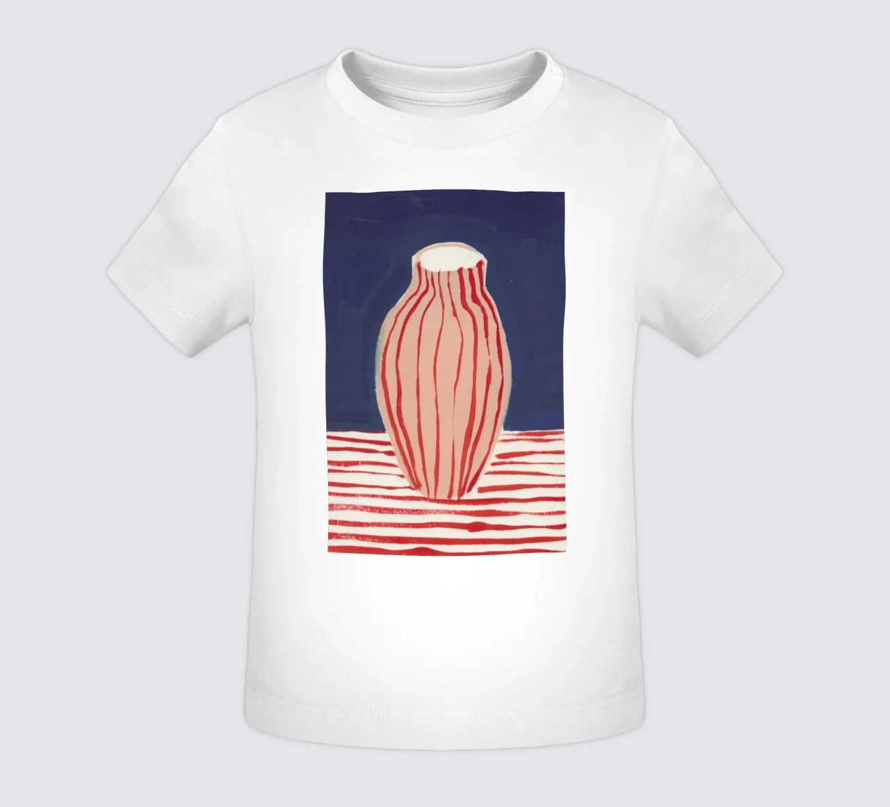 Red Striped Pink Vase baby t-shirt by Sonia Brittain