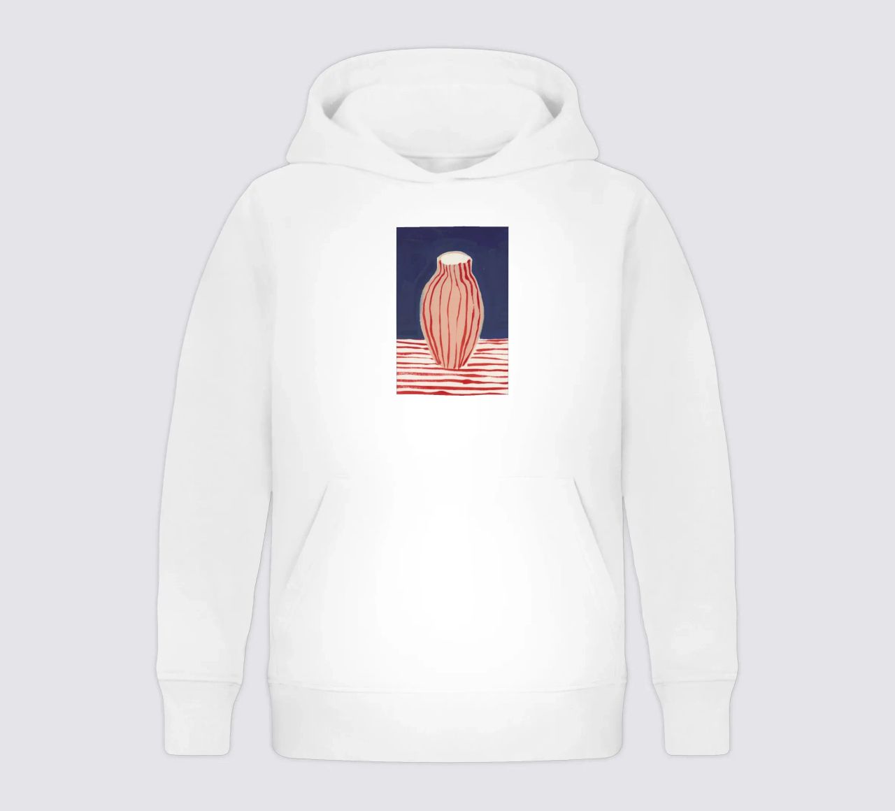 Red Striped Pink Vase kids hoodie by Sonia Brittain