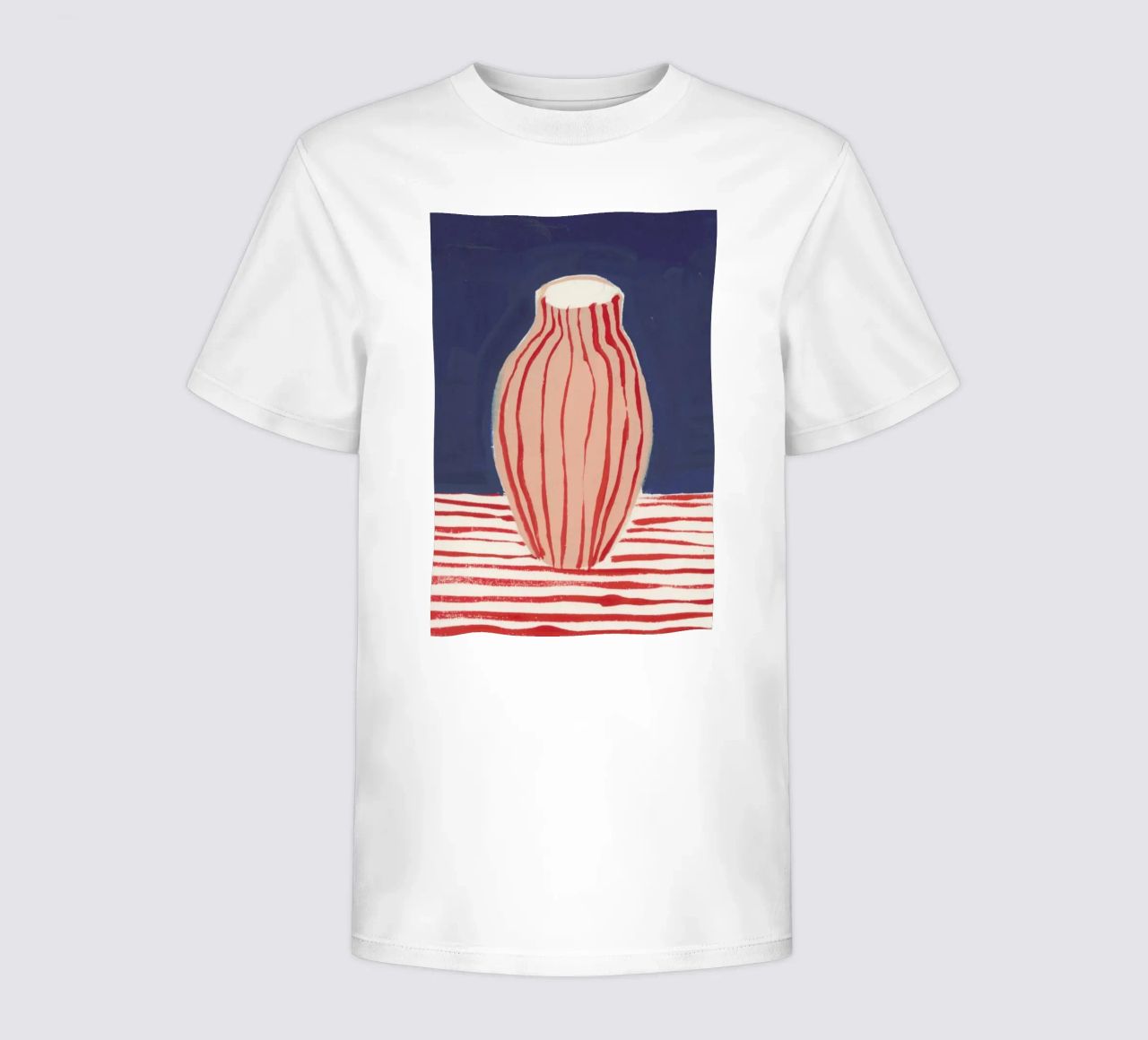 Red Striped Pink Vase kids t-shirt by Sonia Brittain
