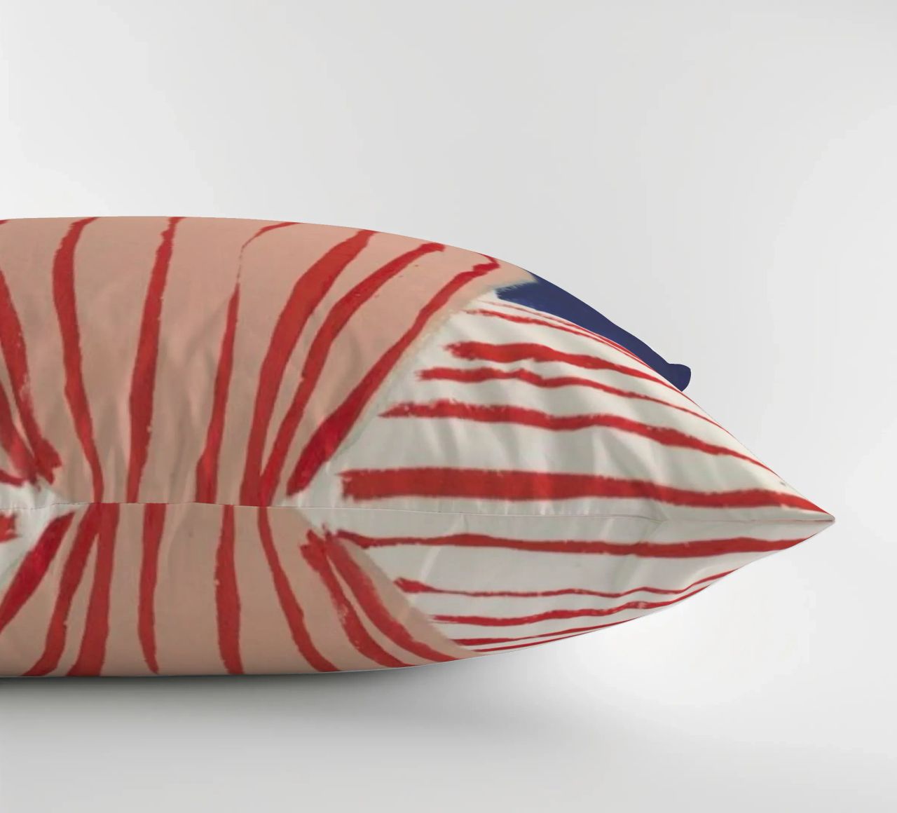 Red Striped Pink Vase decorative cushion by Sonia Brittain