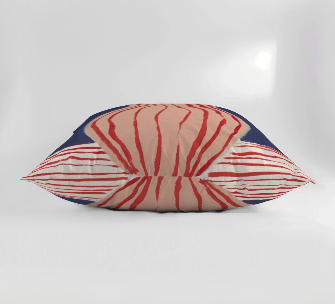 Red Striped Pink Vase decorative cushion by Sonia Brittain