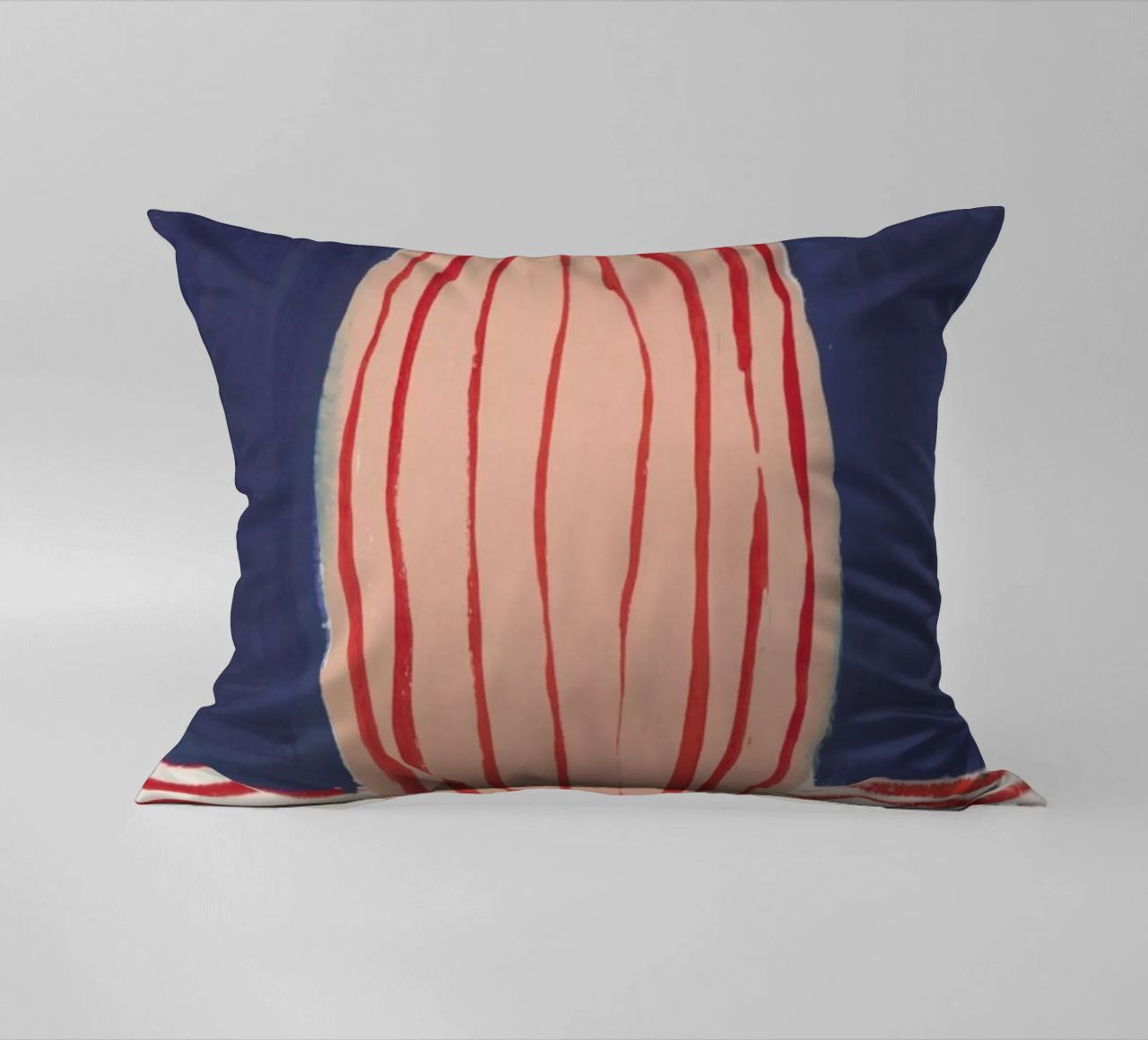 Red Striped Pink Vase decorative cushion by Sonia Brittain