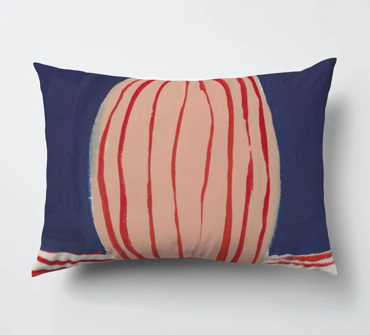 Red Striped Pink Vase decorative cushion by Sonia Brittain