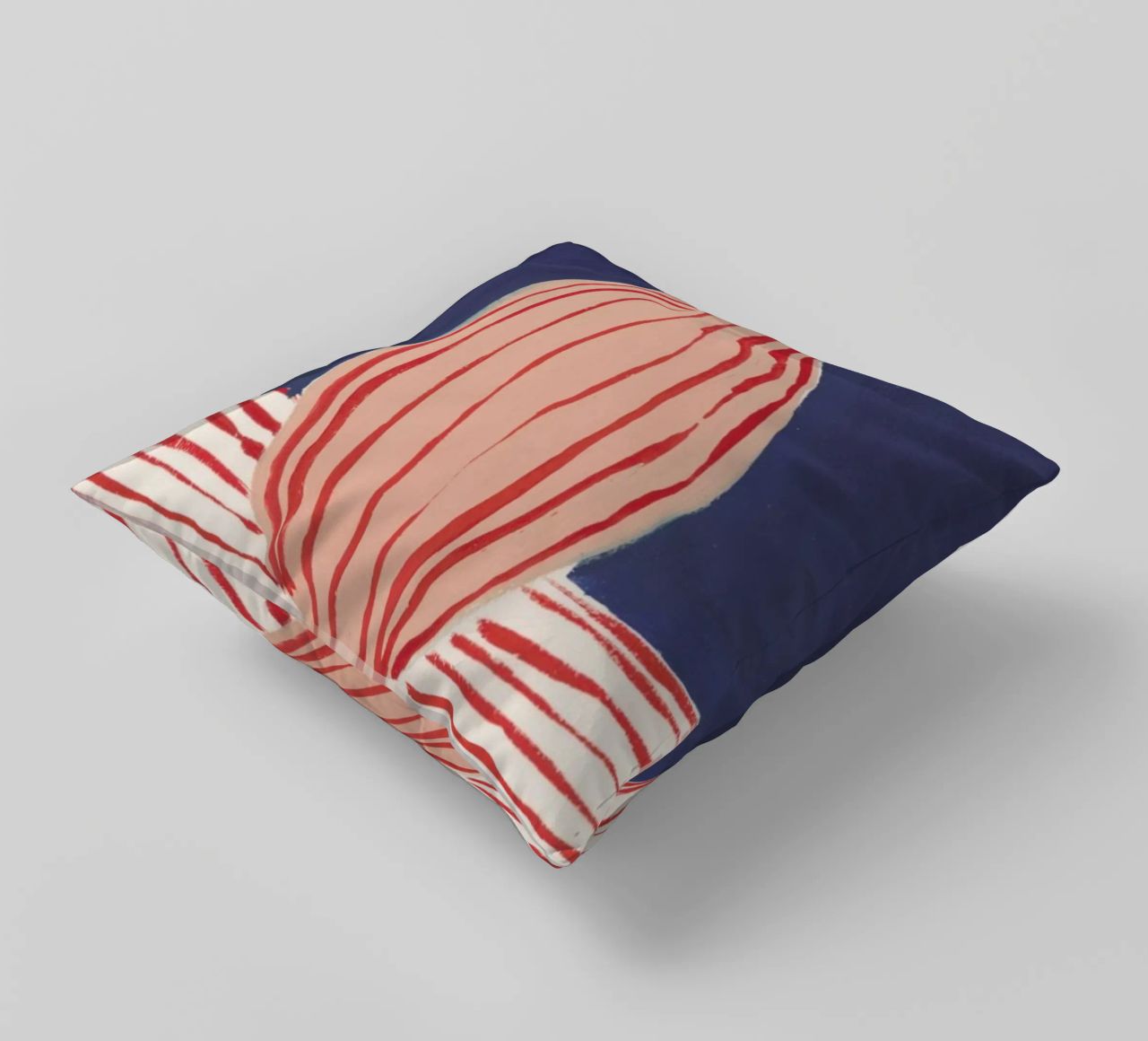 Red Striped Pink Vase decorative cushion by Sonia Brittain