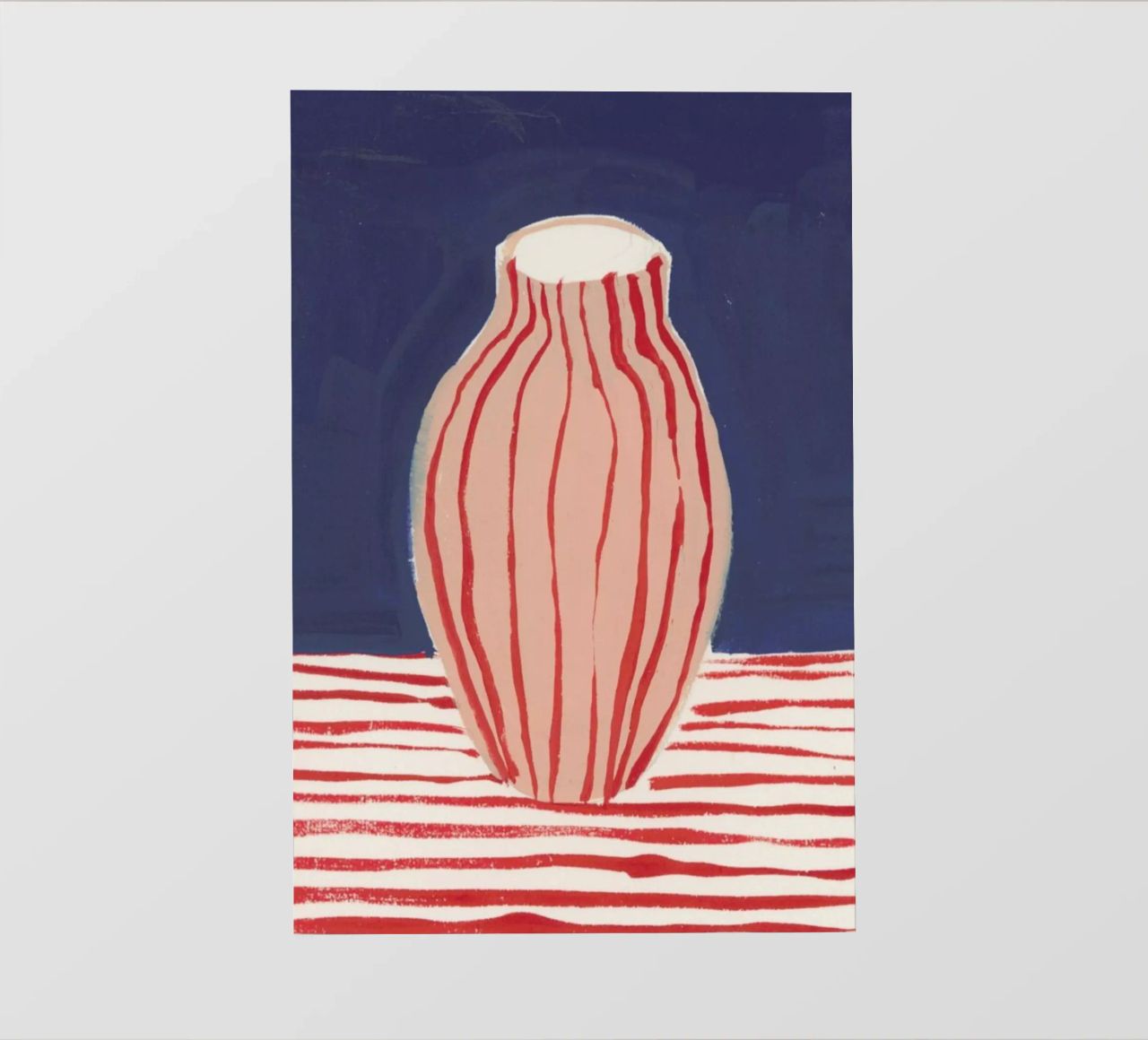 Red Striped Pink Vase backlit film by Sonia Brittain