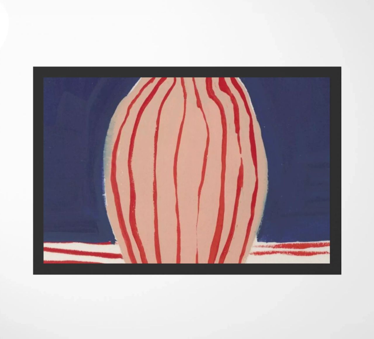 Red Striped Pink Vase doormat by Sonia Brittain