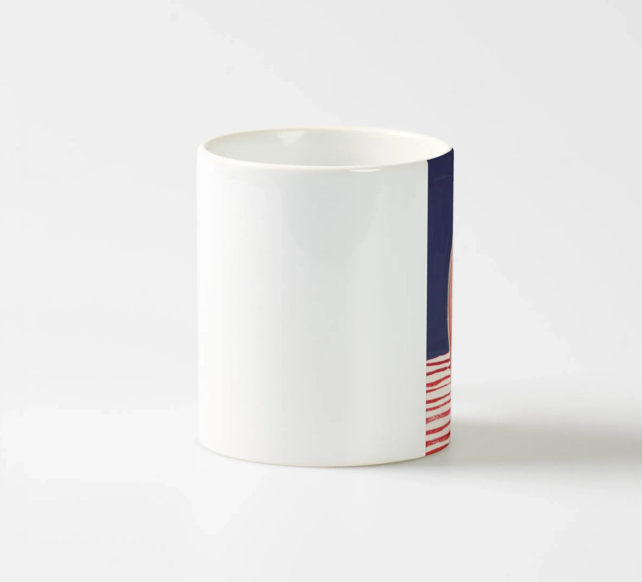 Red Striped Pink Vase ceramic mug by Sonia Brittain