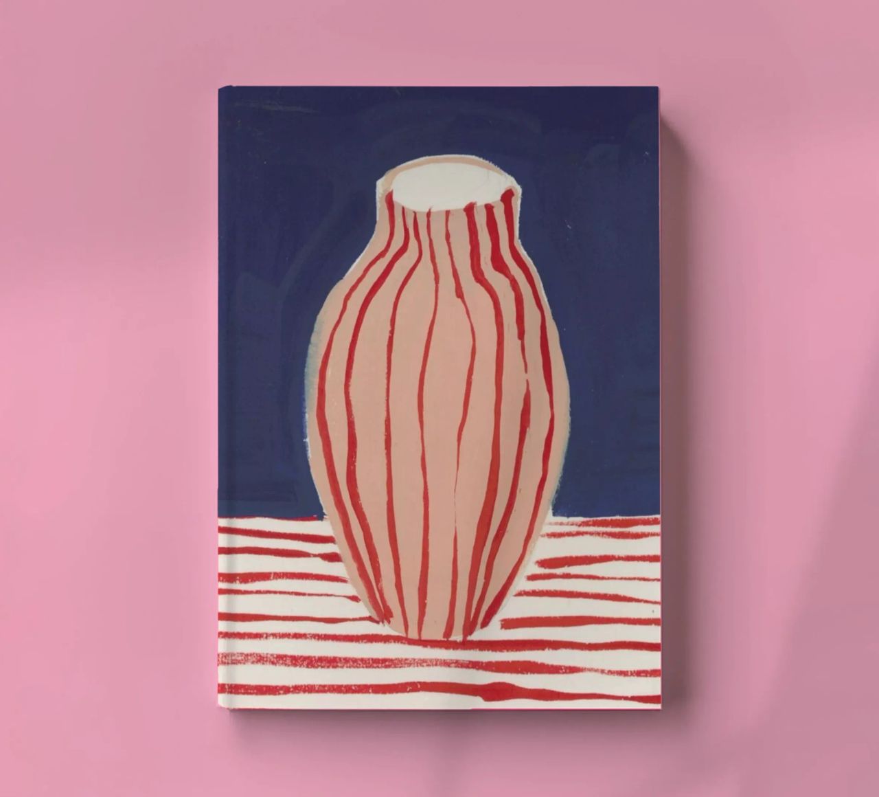 Red Striped Pink Vase notebook by Sonia Brittain
