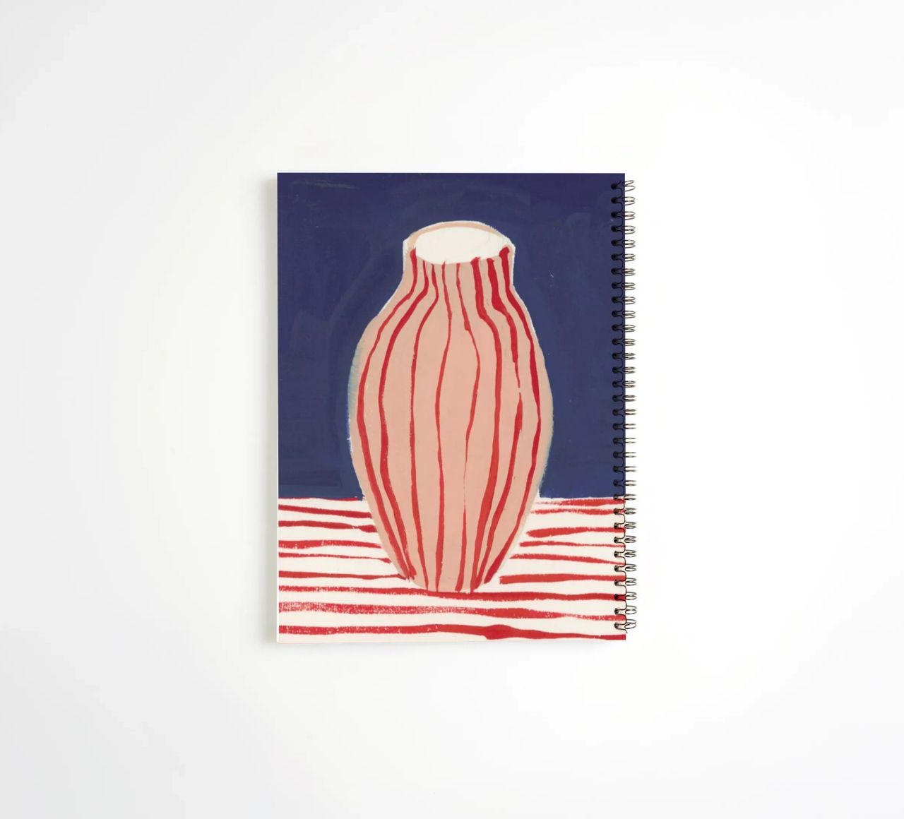 Red Striped Pink Vase spiral notebook by Sonia Brittain