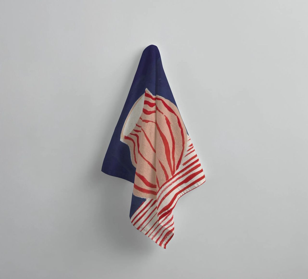 Red Striped Pink Vase towel by Sonia Brittain