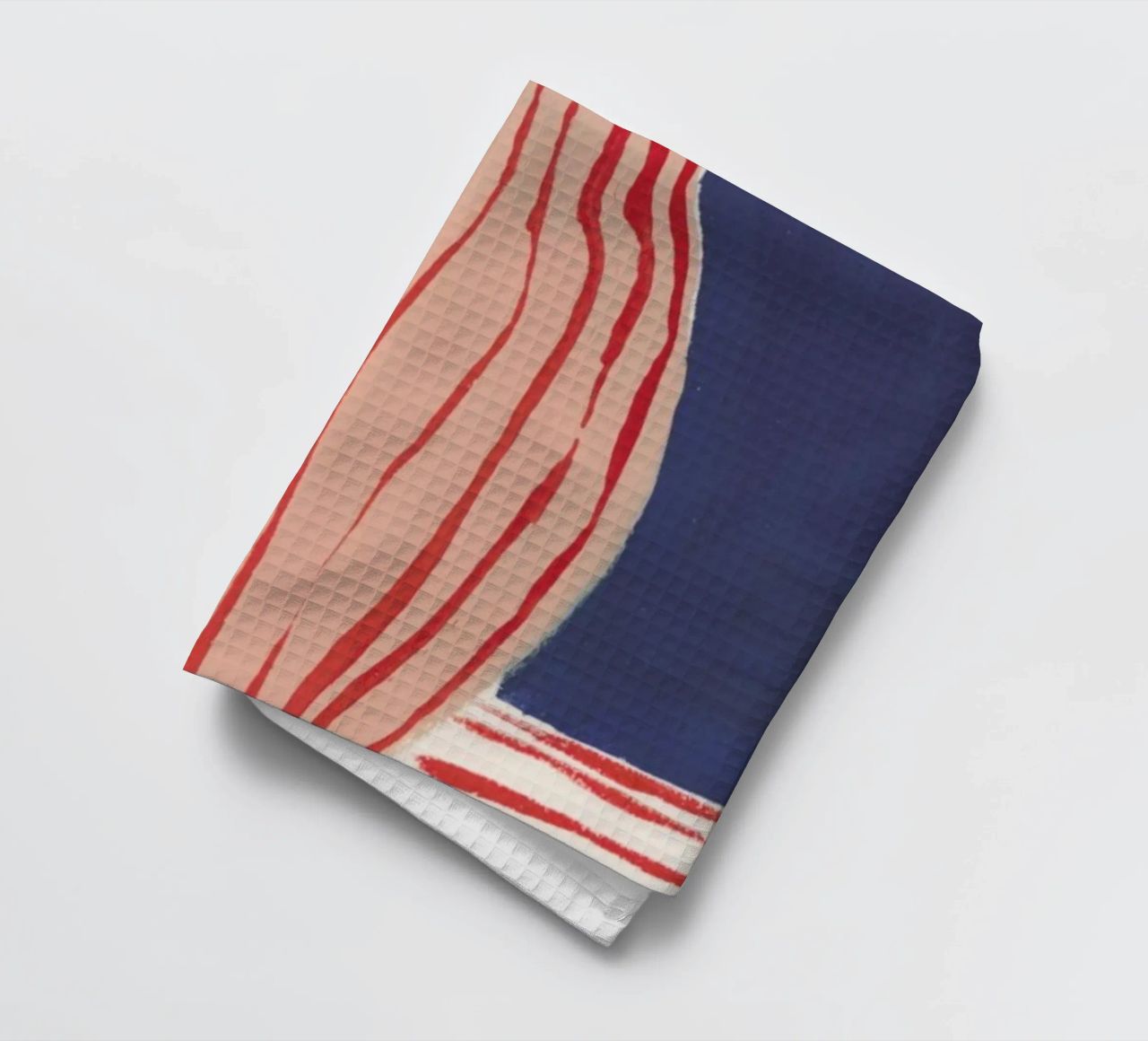 Red Striped Pink Vase tea towel by Sonia Brittain