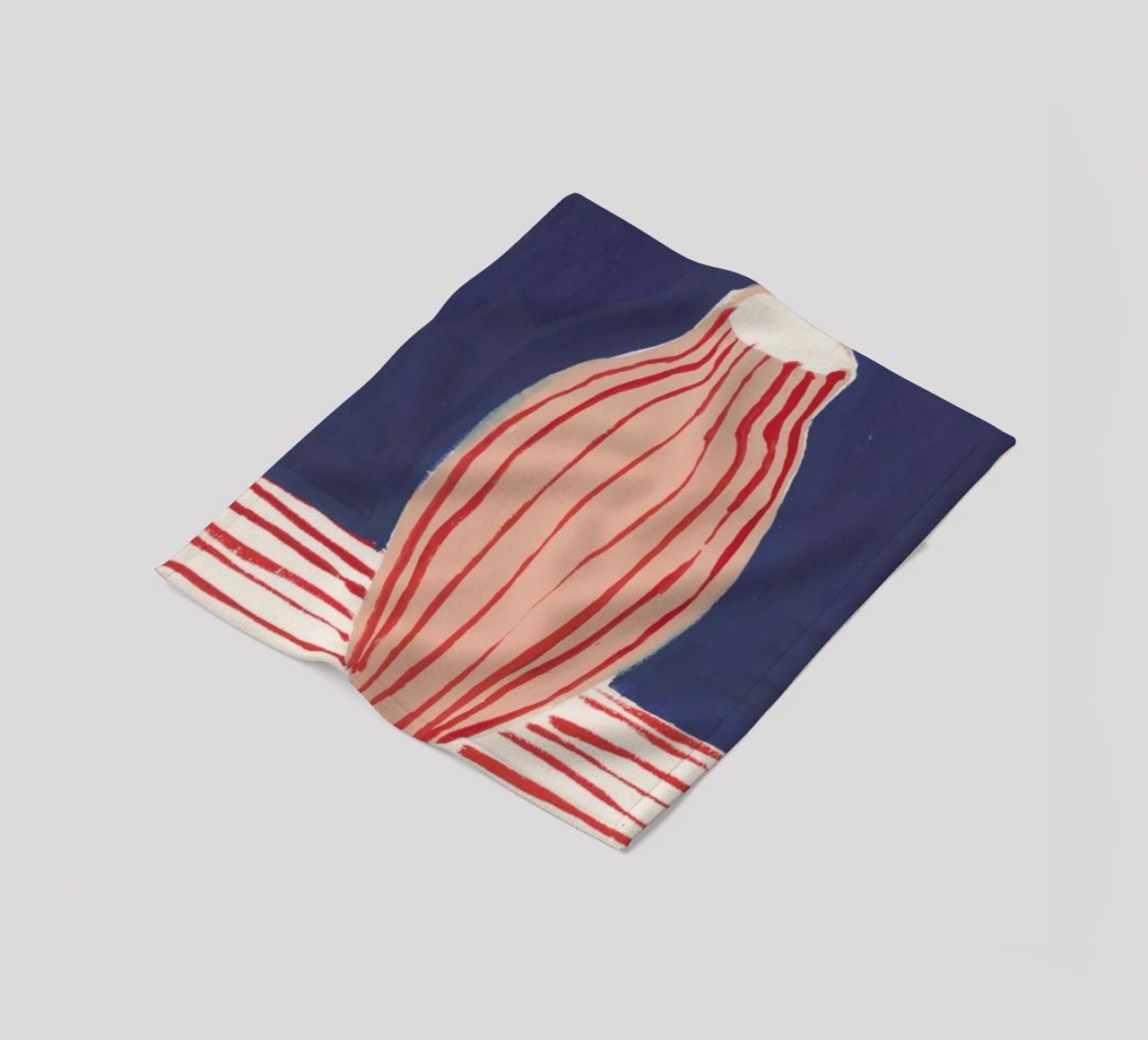 Red Striped Pink Vase fleece blanket by Sonia Brittain