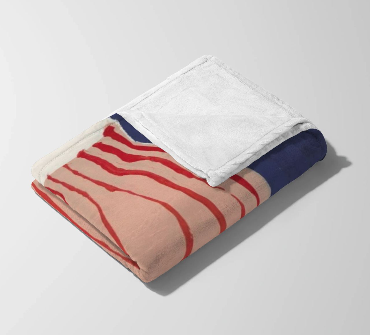 Red Striped Pink Vase fleece blanket by Sonia Brittain