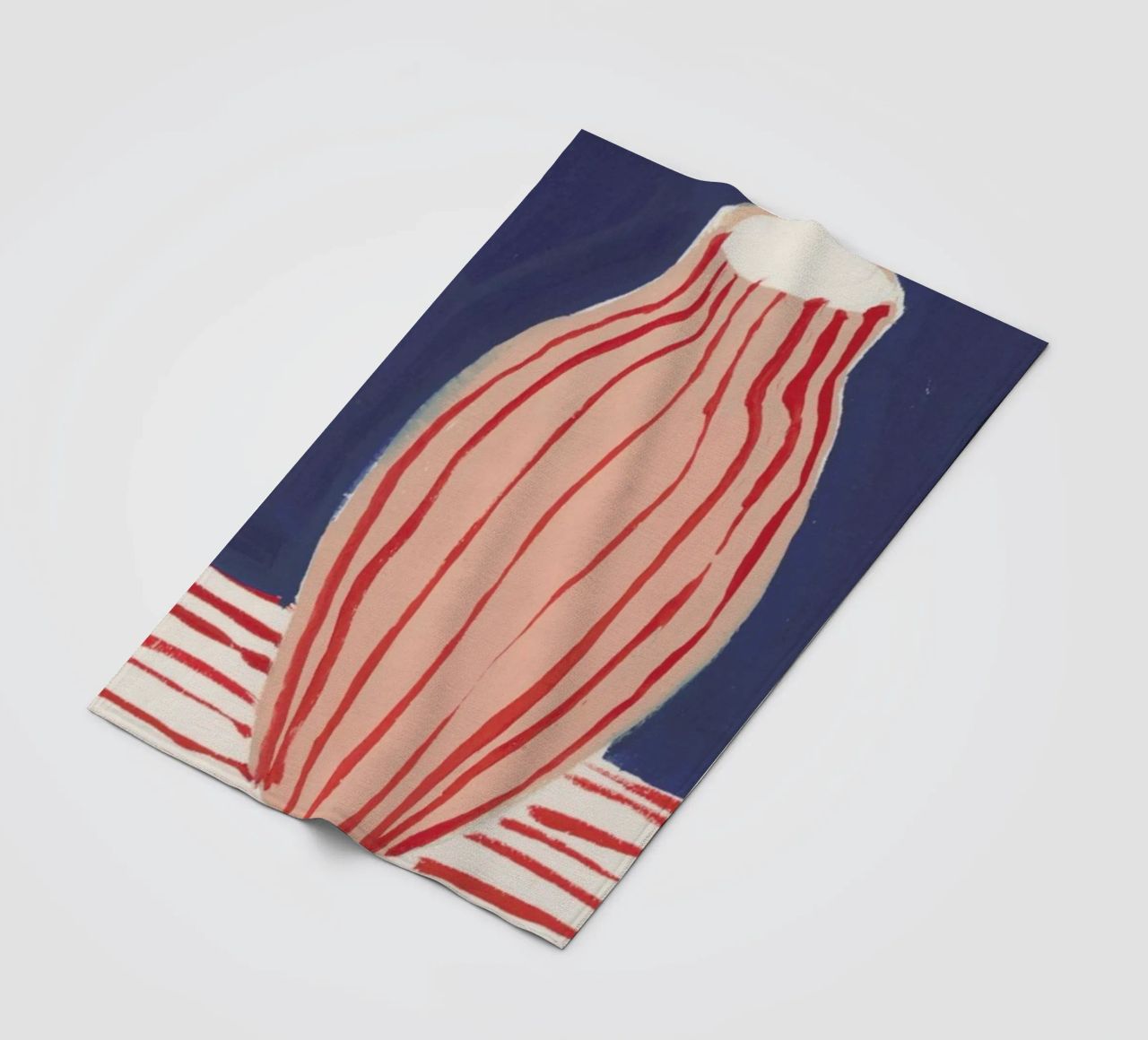 Red Striped Pink Vase fleece blanket by Sonia Brittain