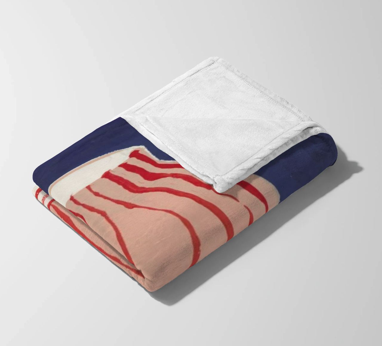 Red Striped Pink Vase fleece blanket by Sonia Brittain