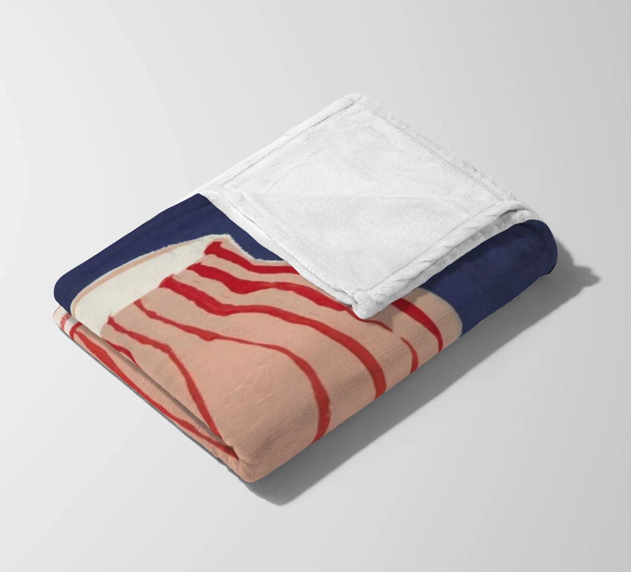 Red Striped Pink Vase fleece blanket by Sonia Brittain