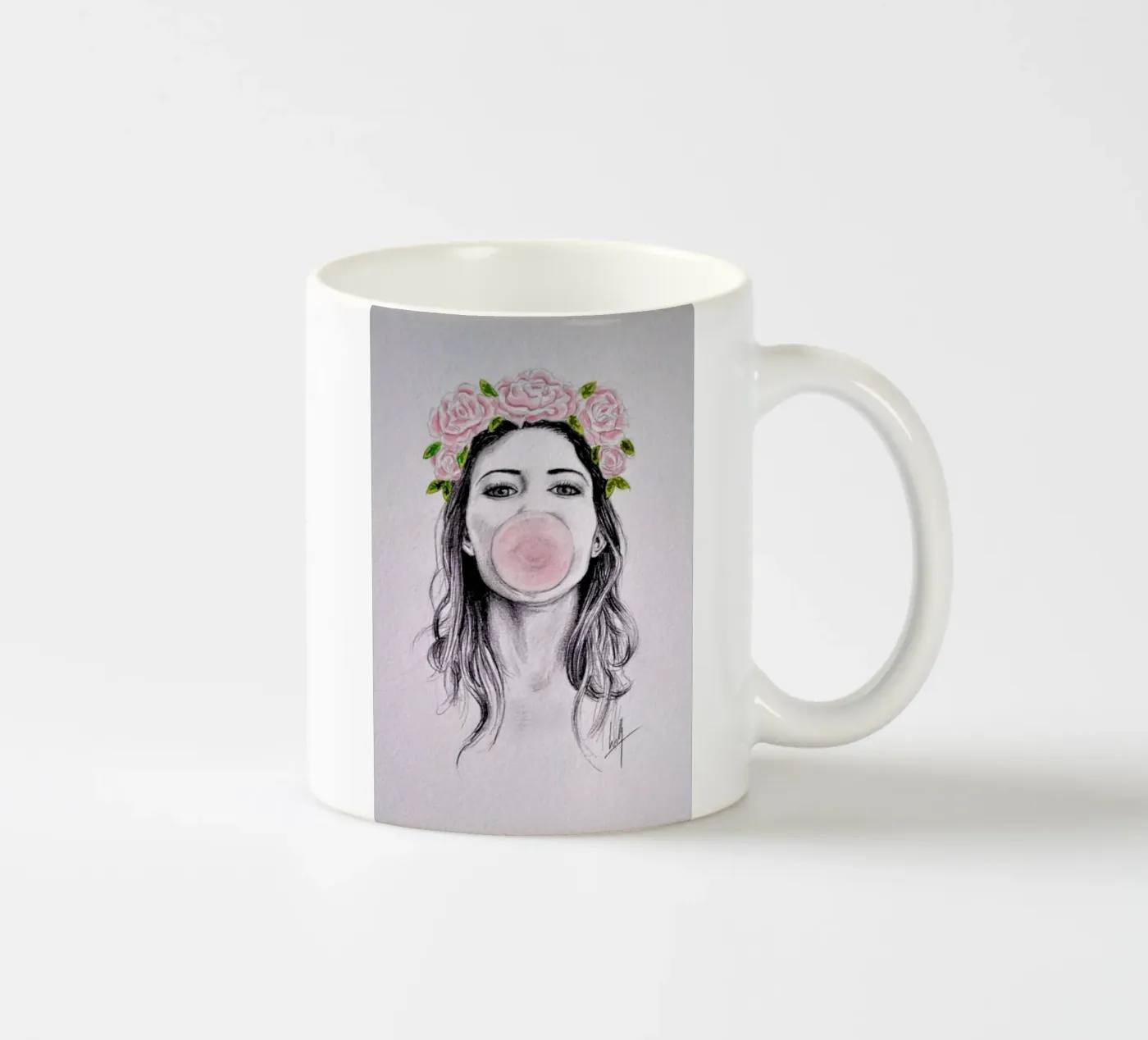 Bubblegum ceramic mug by Libby Watkins