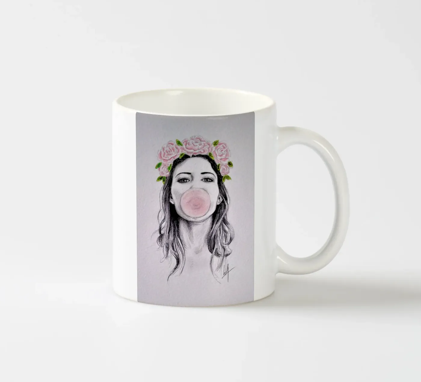 Bubblegum ceramic mug by Libby Watkins