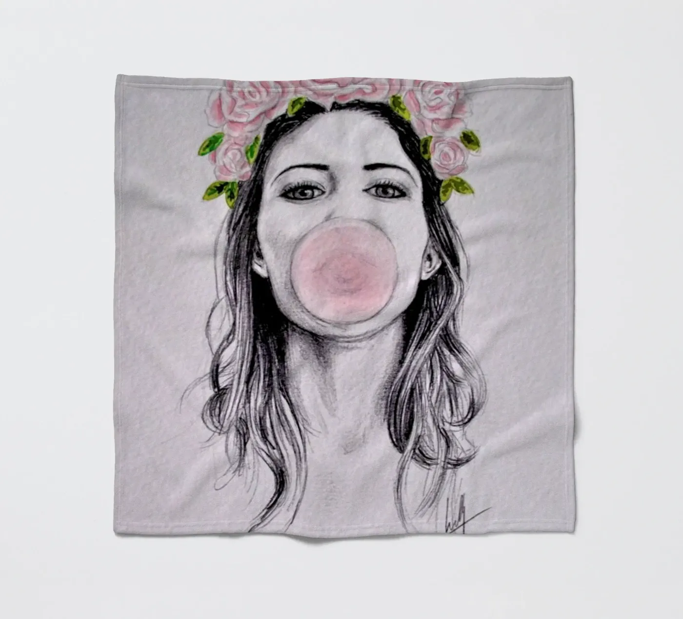 Bubblegum fleece blanket by Libby Watkins