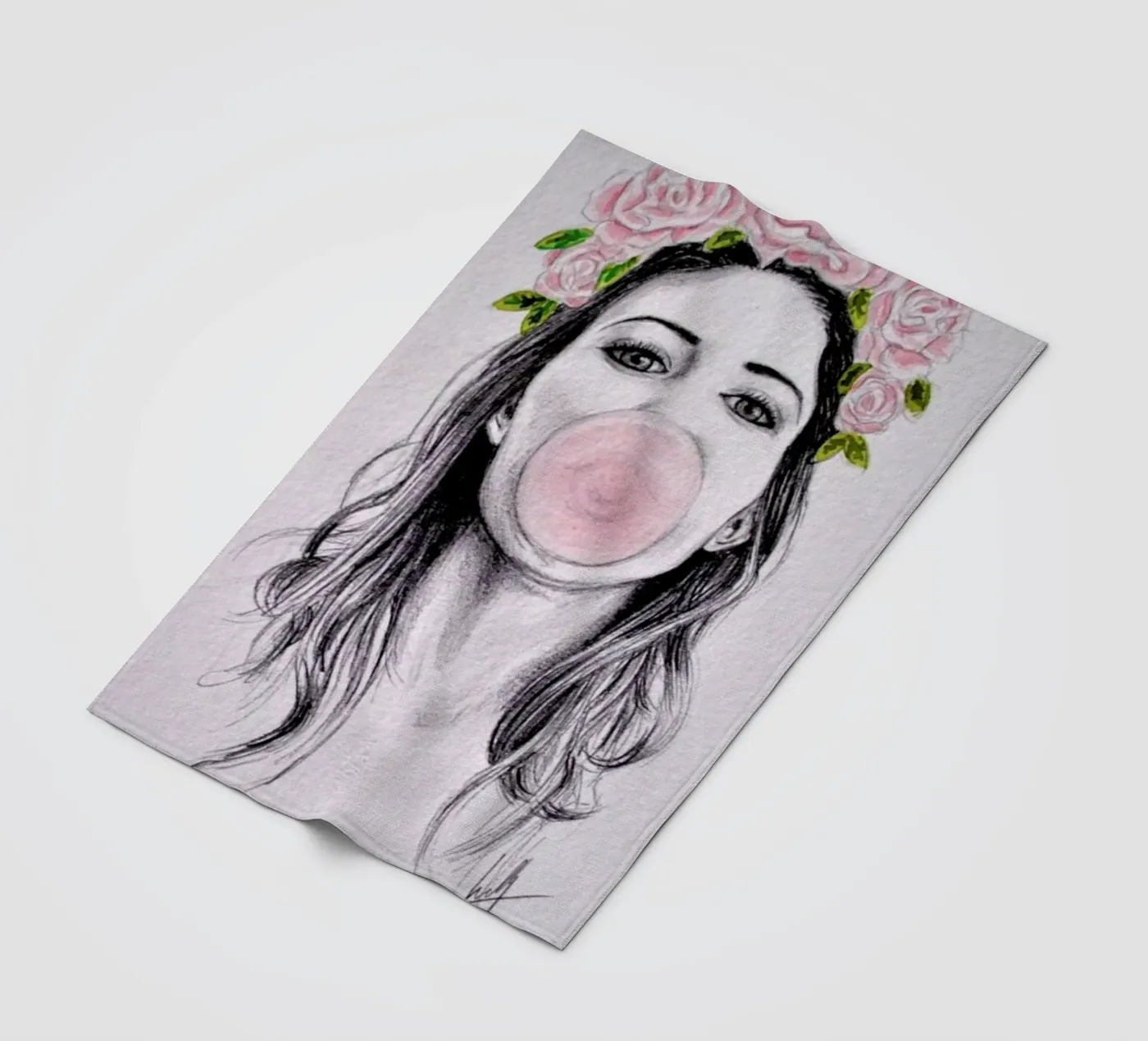 Bubblegum fleece blanket by Libby Watkins