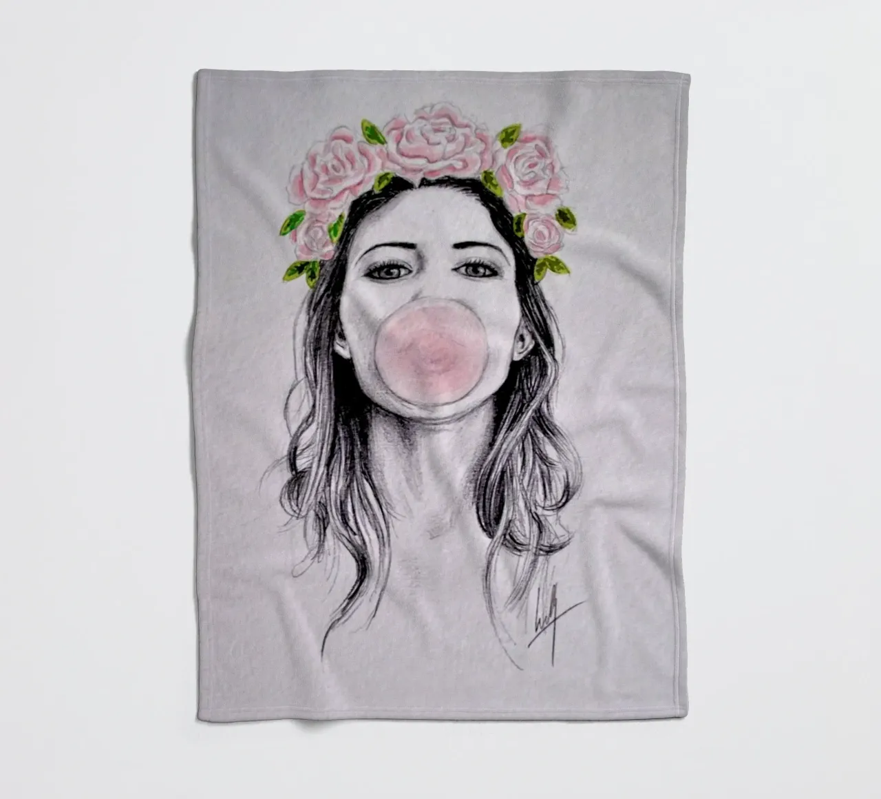 Bubblegum coperta in pile da Libby Watkins