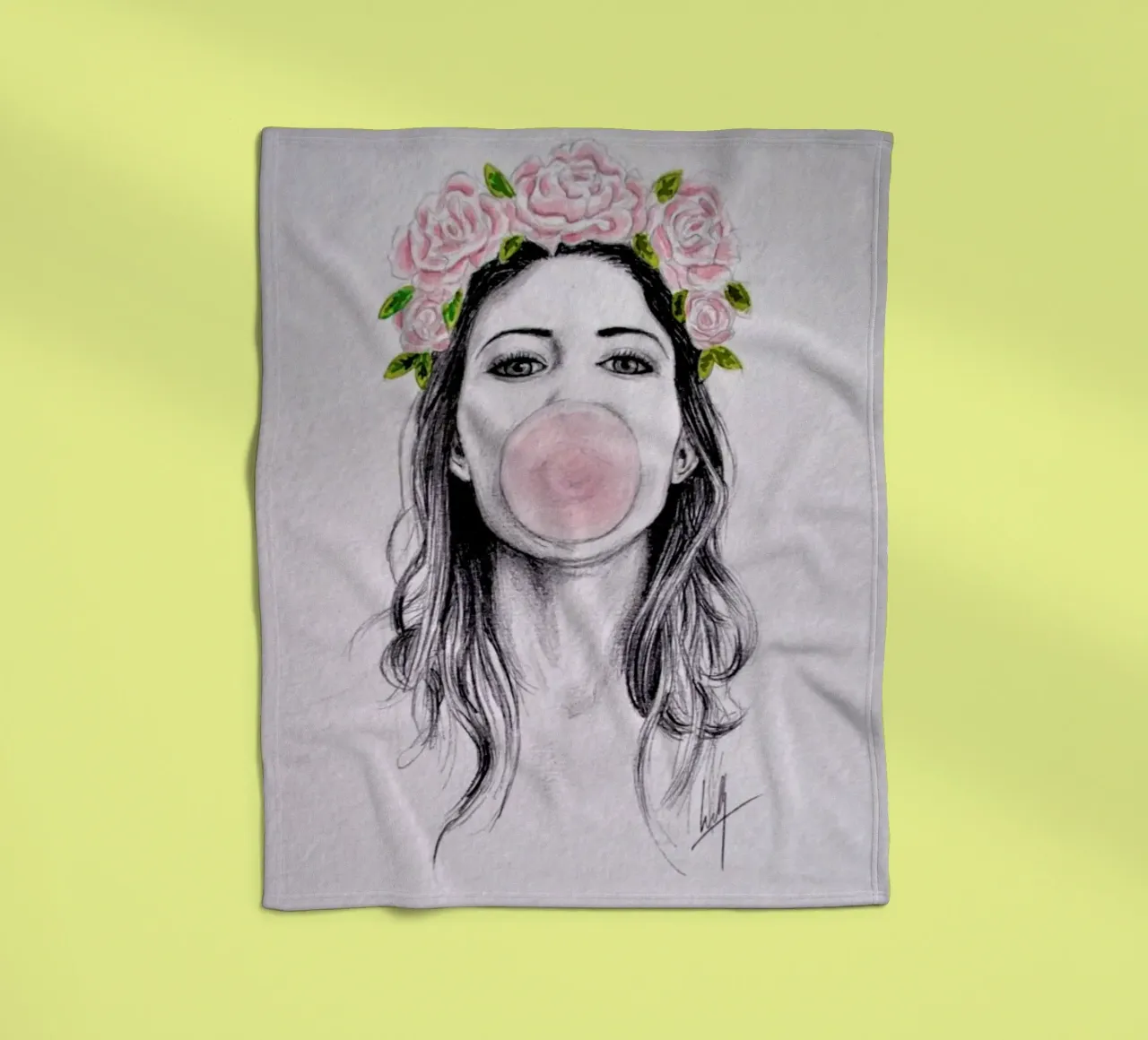 Bubblegum coperta in pile da Libby Watkins