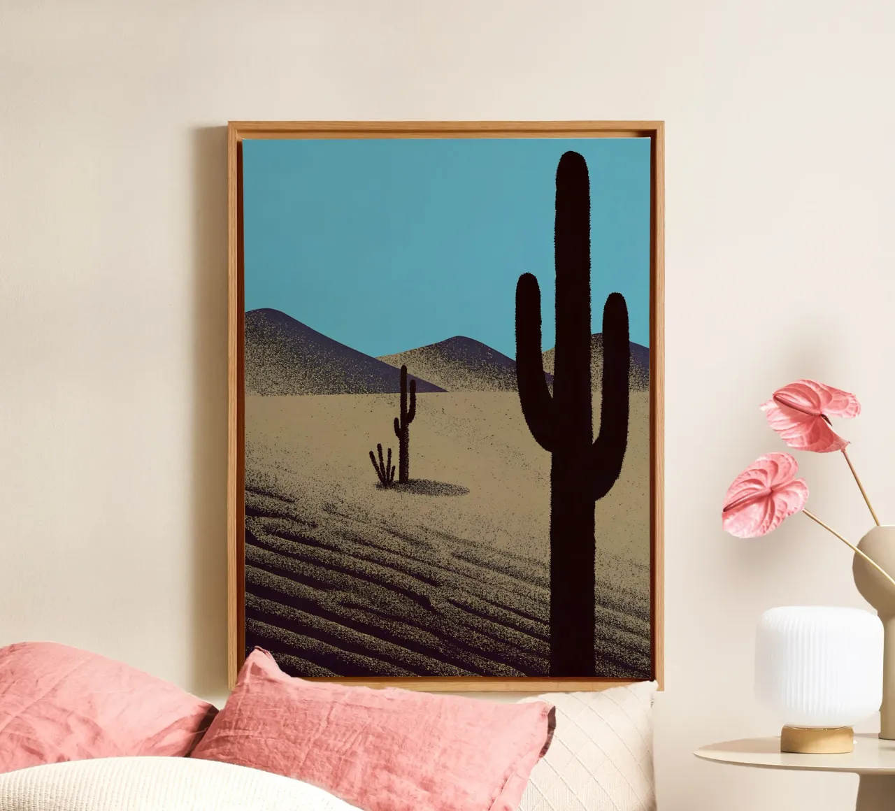 Kaktusgewächse in der Wüste Leinwand von SOUL SHOP
