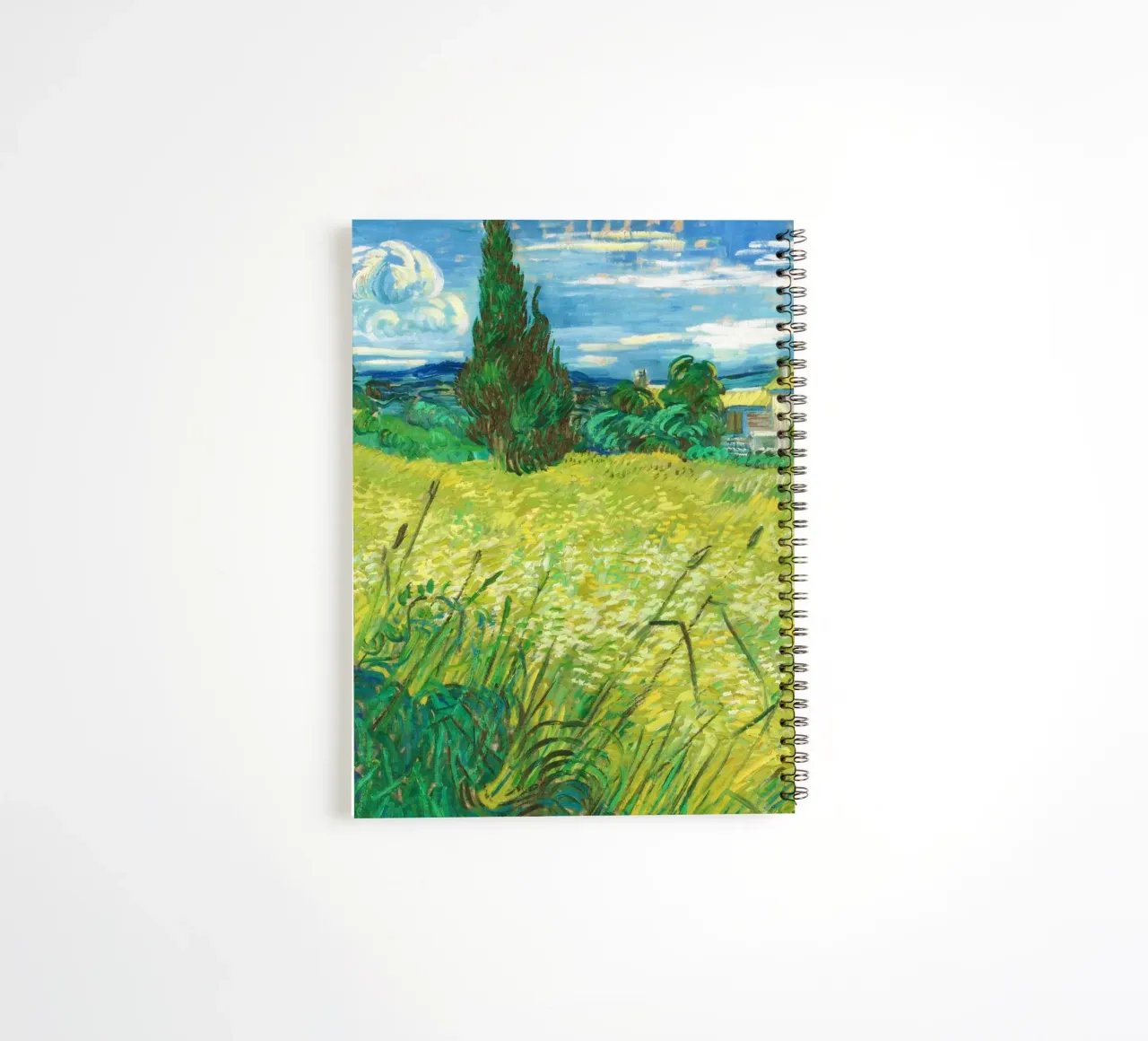 Vincent van Gogh's Green Field (1890) spiral notebook by Van Gogh Prints