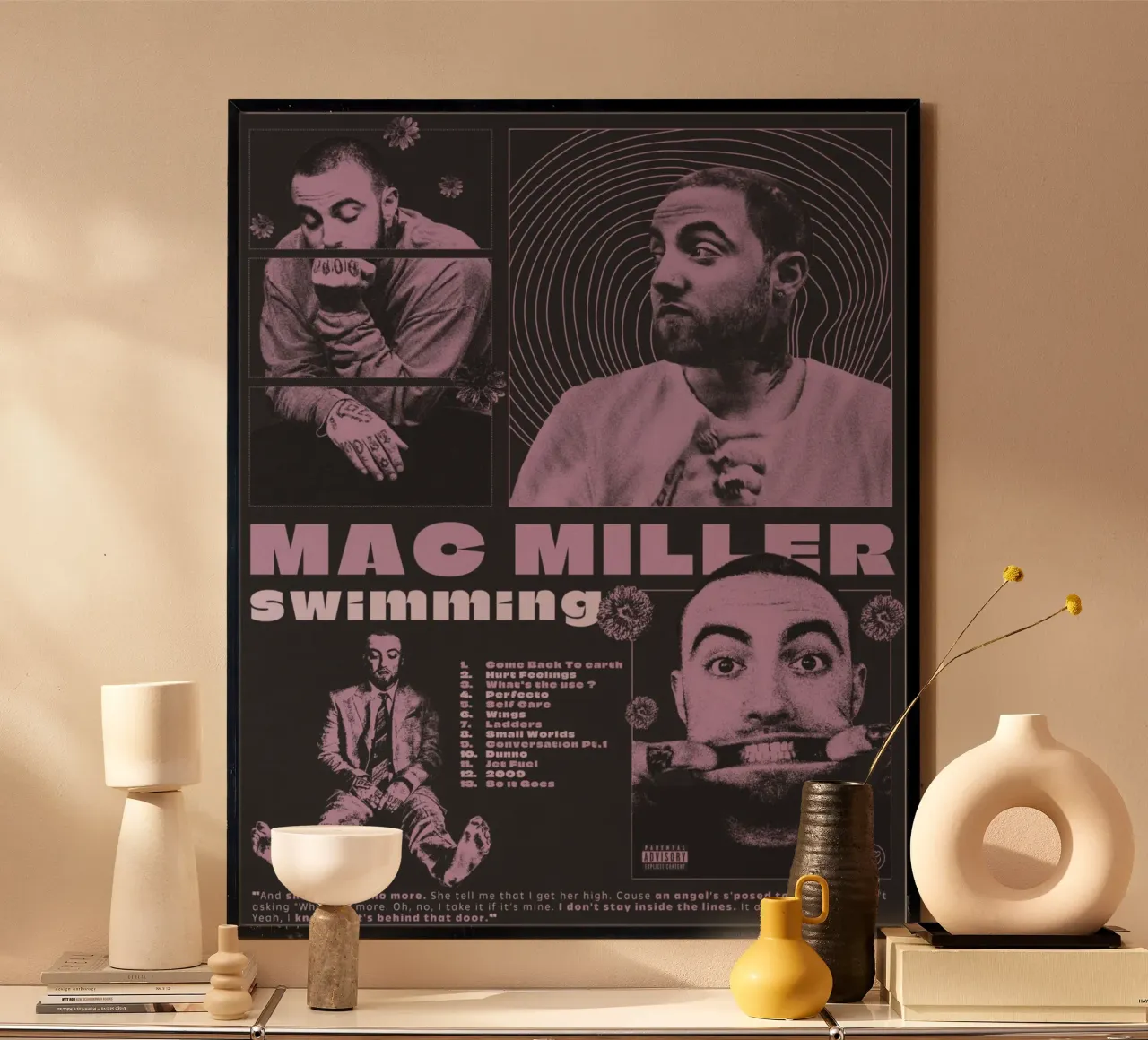 cerchi della sua anima poster con telaio in legno da bkow