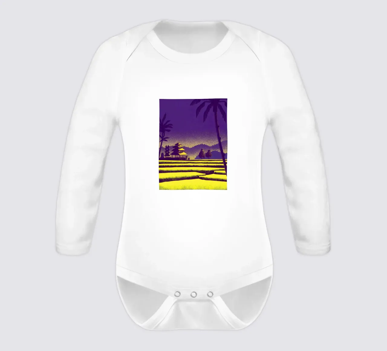 Rice Field View long-sleeve baby romper by SOUL SHOP