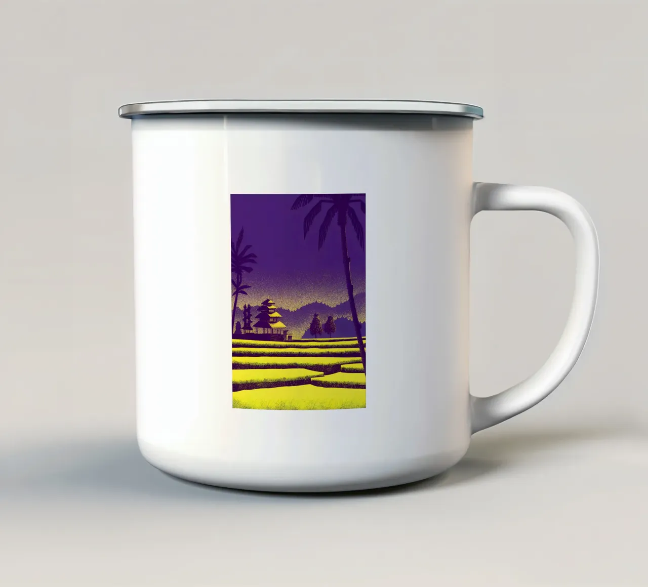 Vista sulla risaia tazza in smalto da SOUL SHOP