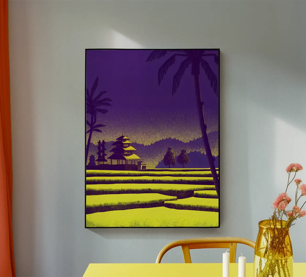 Gezicht op het rijstveld acryl van SOUL SHOP