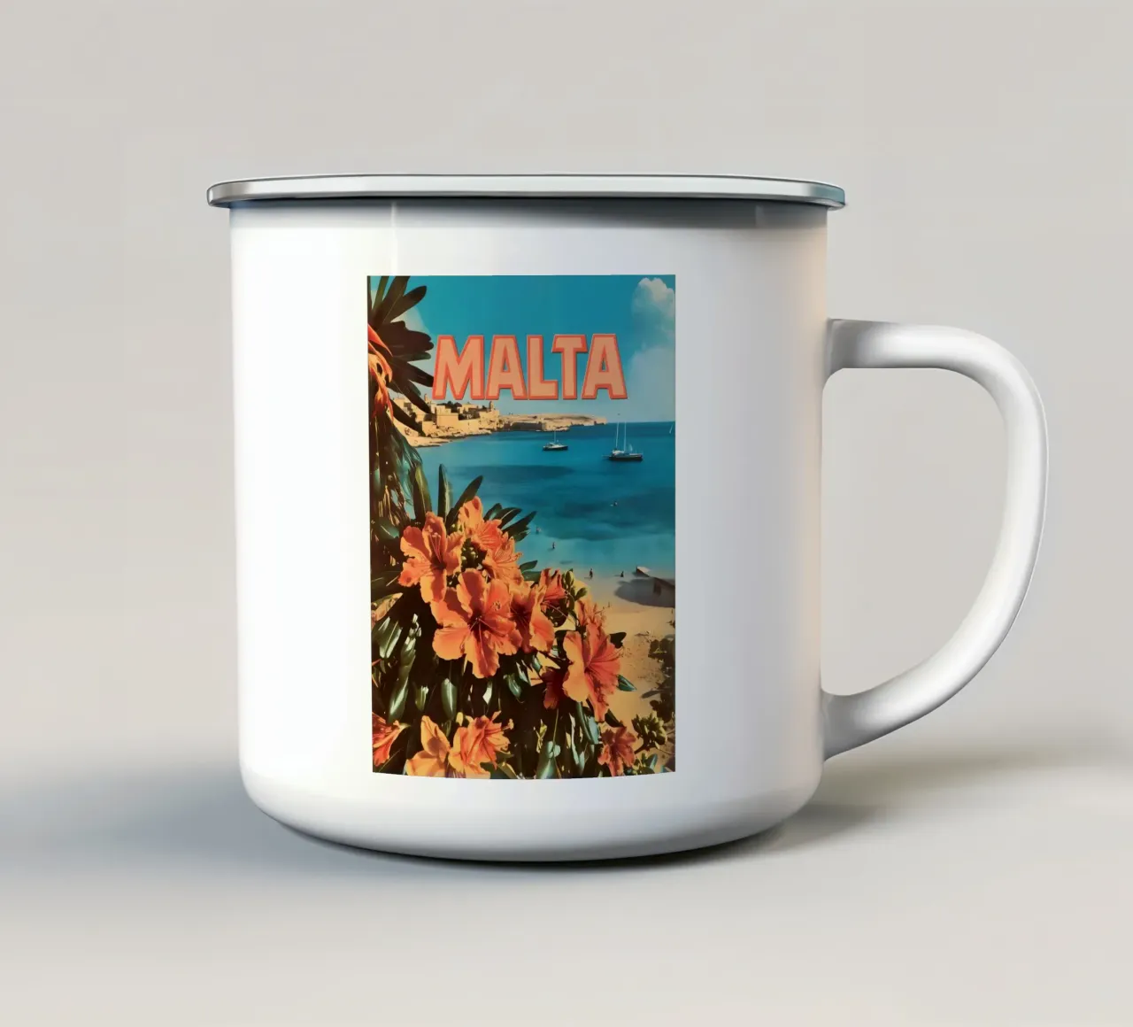 Malta vintage Reiseposter tazza in smalto da Vintage Travel Art
