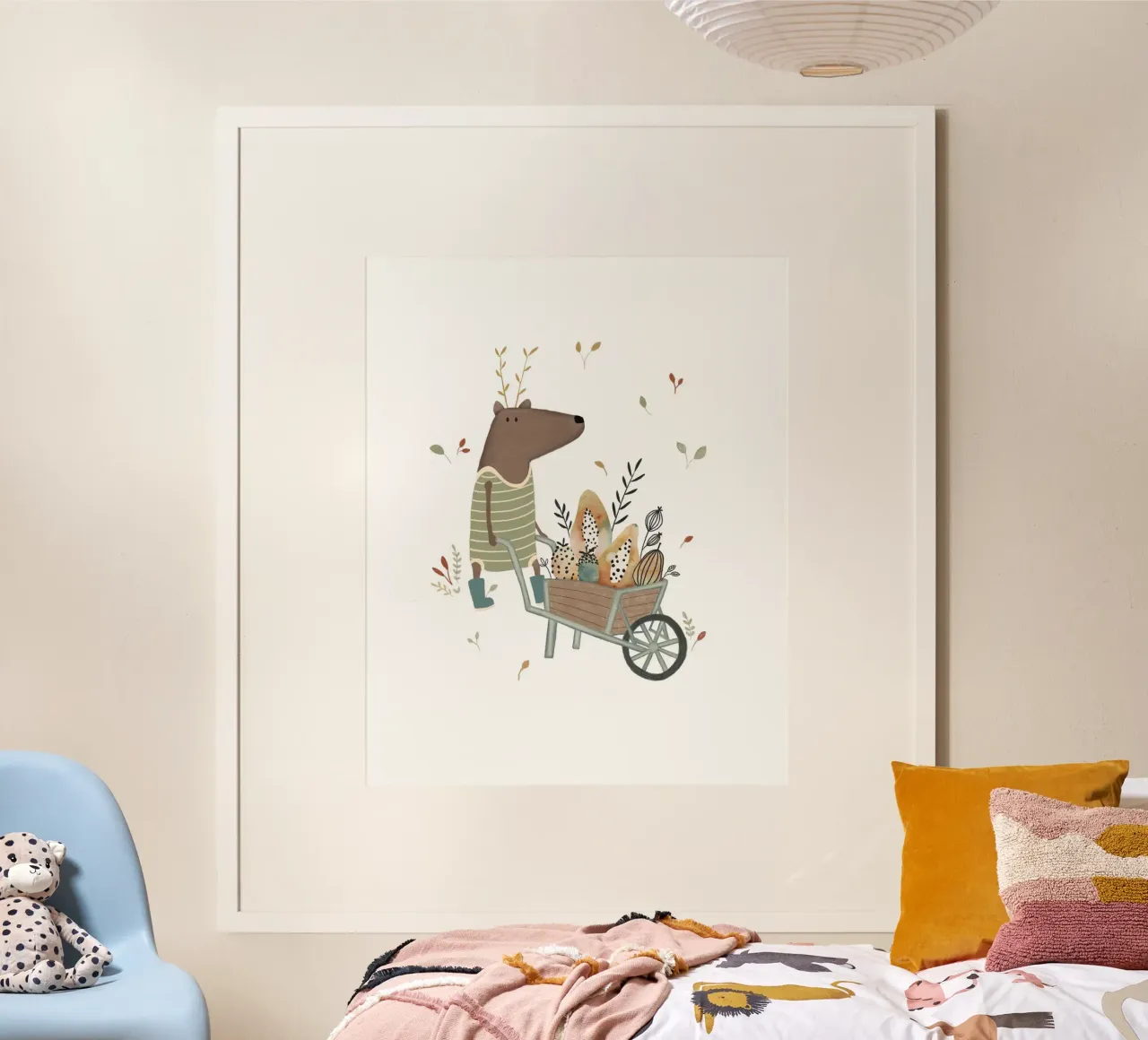 Stampa d'arte di un orso autunnale stravagante poster da Urchin Bay Art