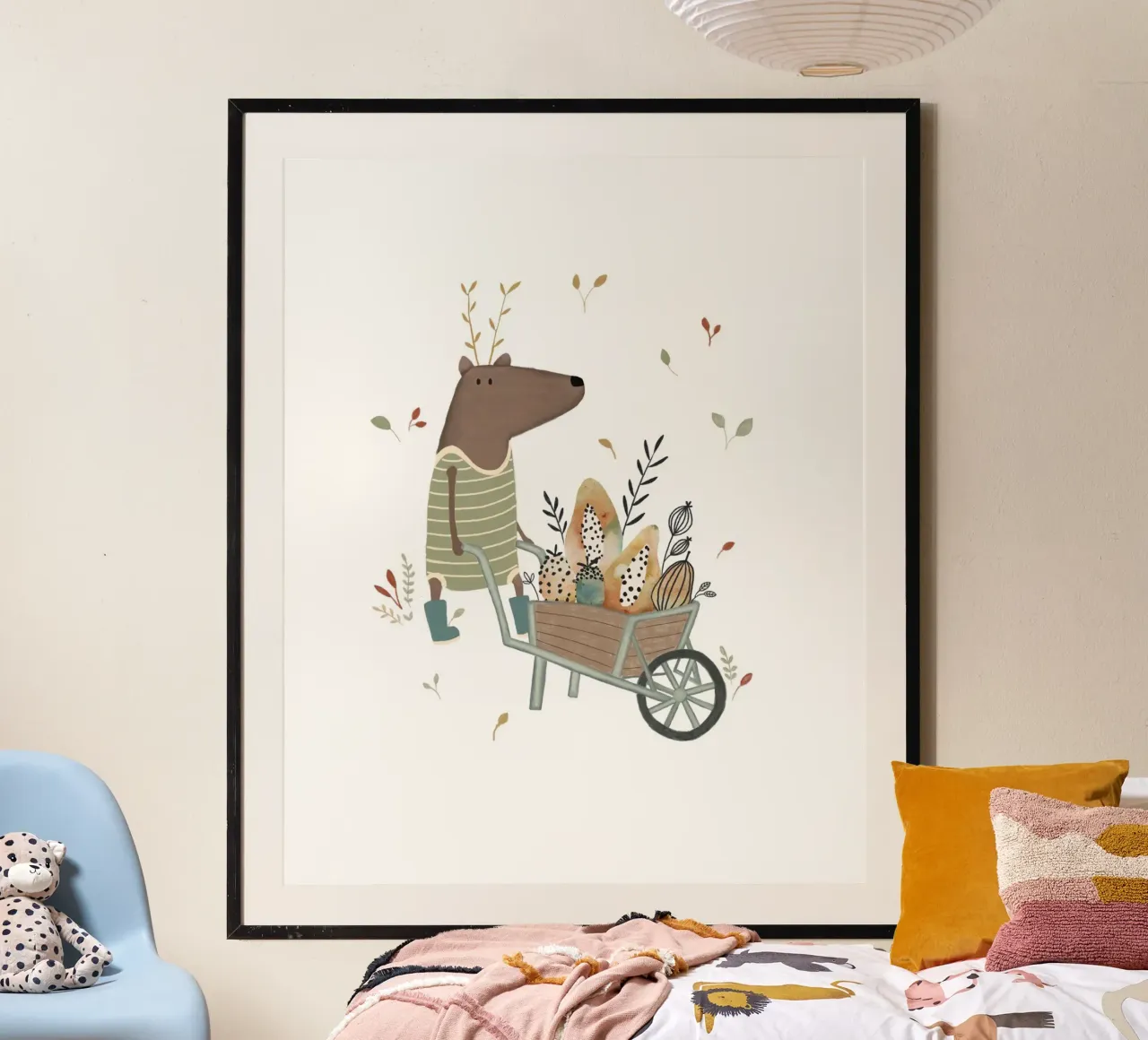 Stampa d'arte di un orso autunnale stravagante poster da Urchin Bay Art
