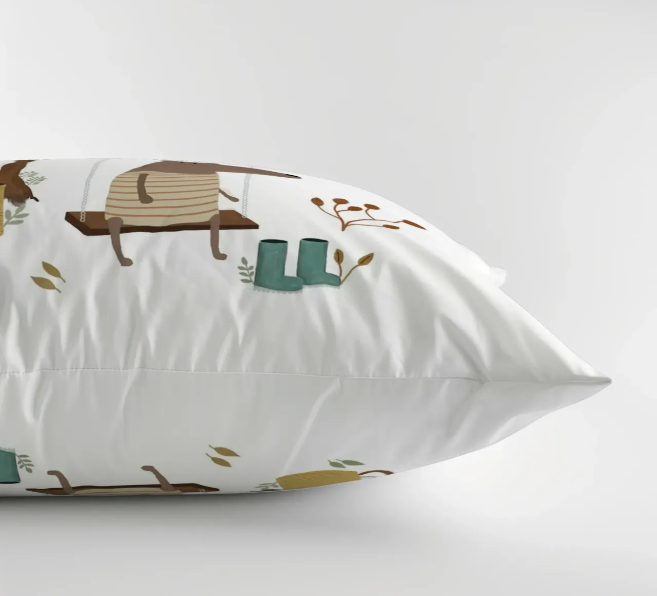 Whimsical Moose on a Swing Art Print decorative cushion by Urchin Bay Art