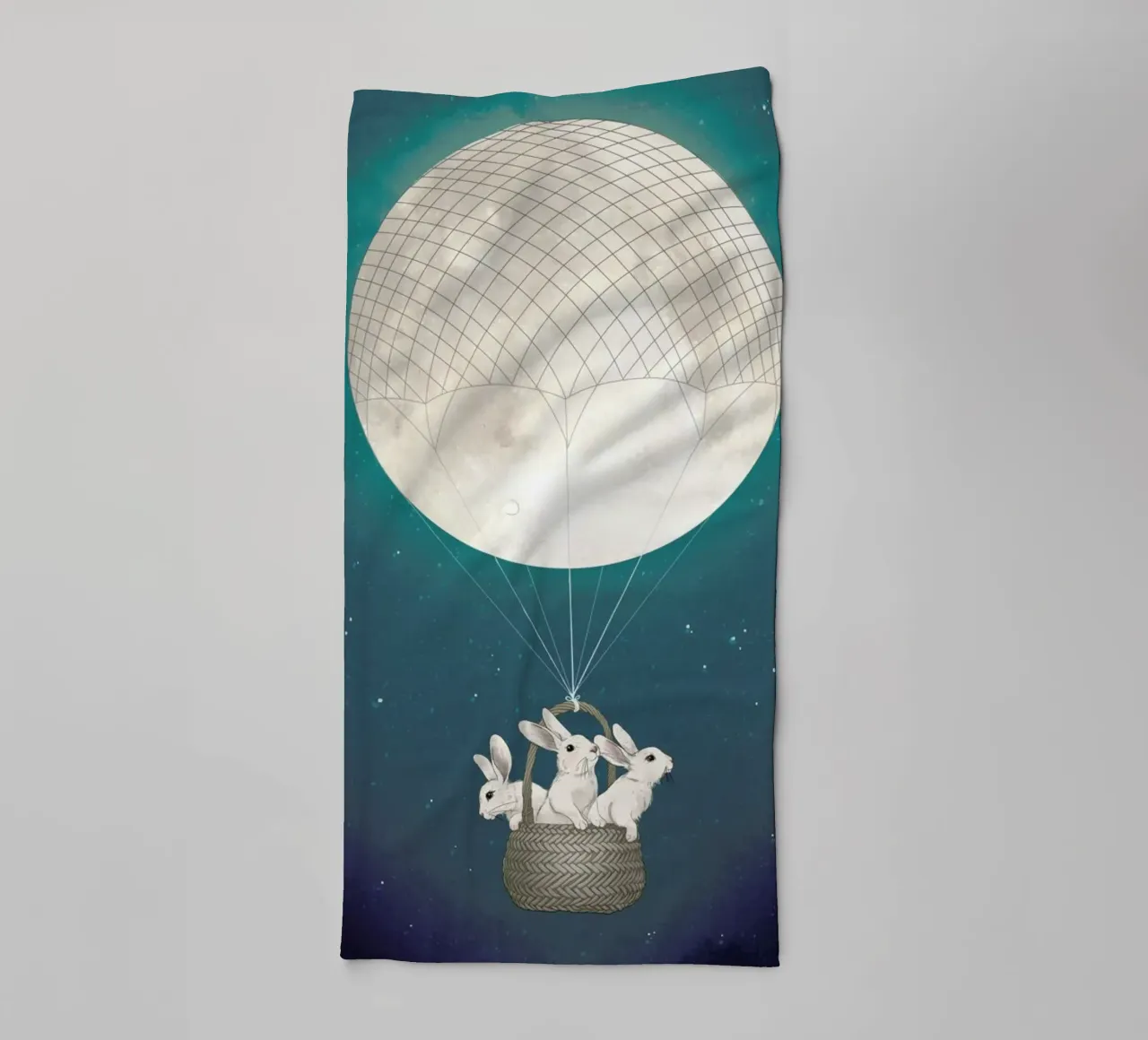 Moon Bunnies towel by Laura Graves
